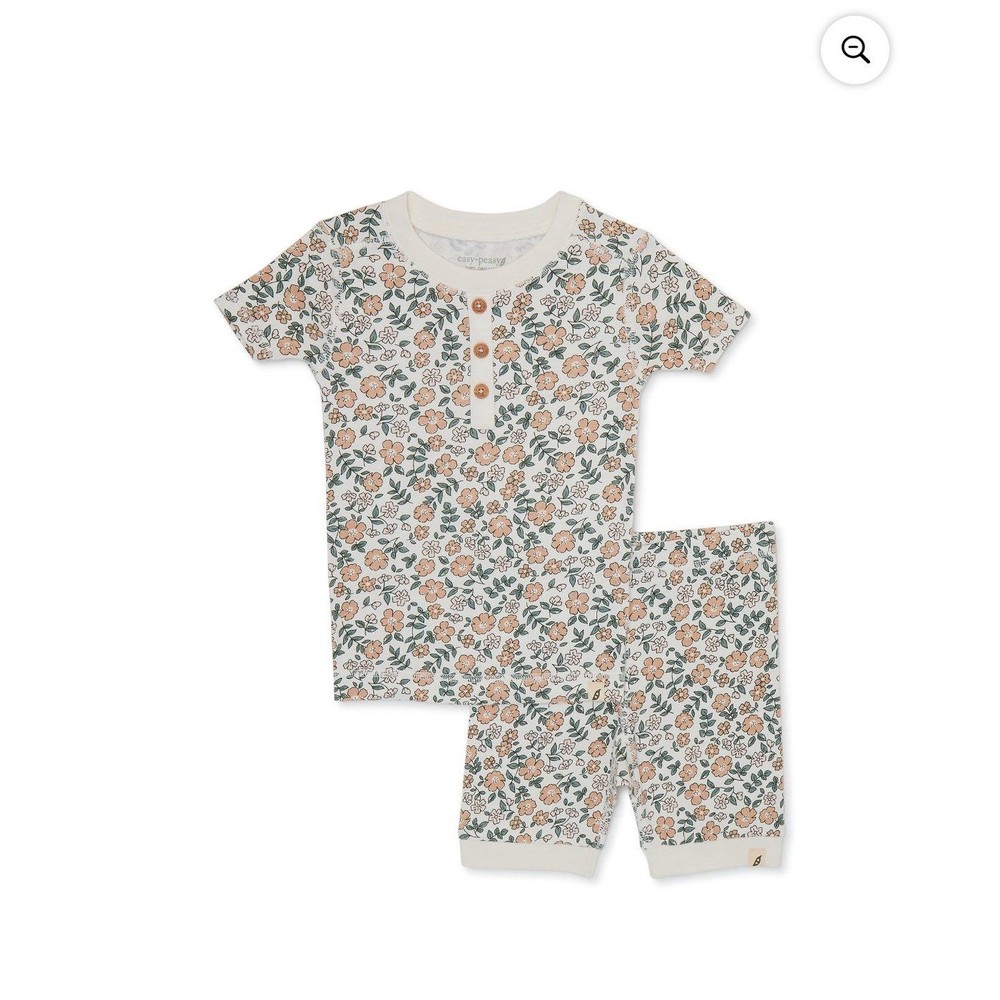 easy-peasy Toddler Organic Short Sleeve Top and Shorts Pajama Set, 2-Piece 5T